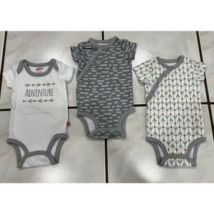 Lot 3 Skip Hop Bodysuit White Grey Boy 3 Months